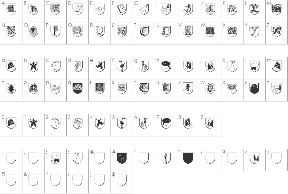 DesignersWeAll font character map preview