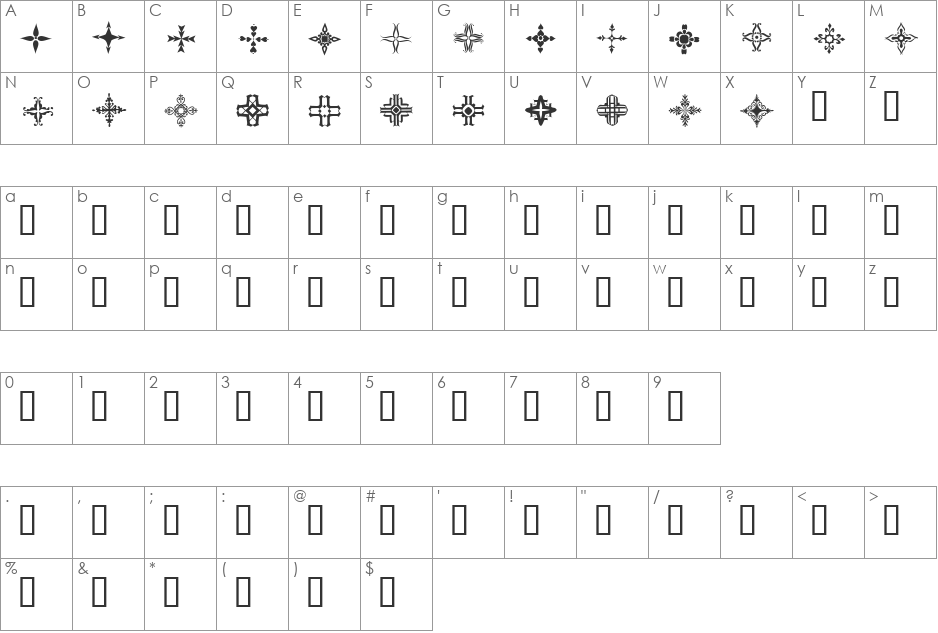 Designs3 font character map preview