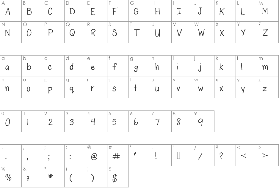 DespainGang_Karmelle_37 font character map preview