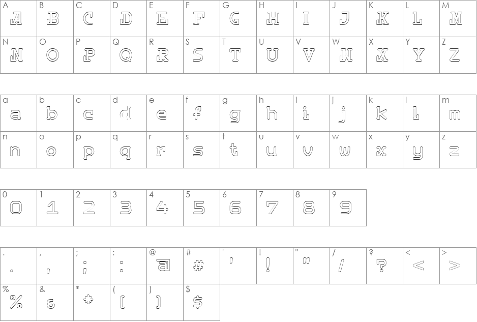 Destiny_Light font character map preview