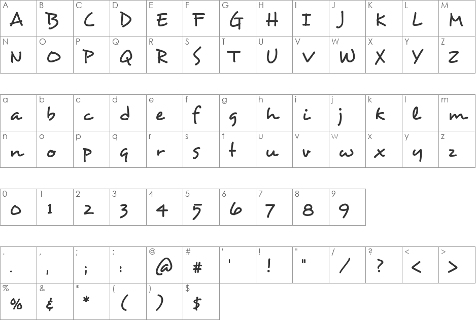 Desyrel font character map preview