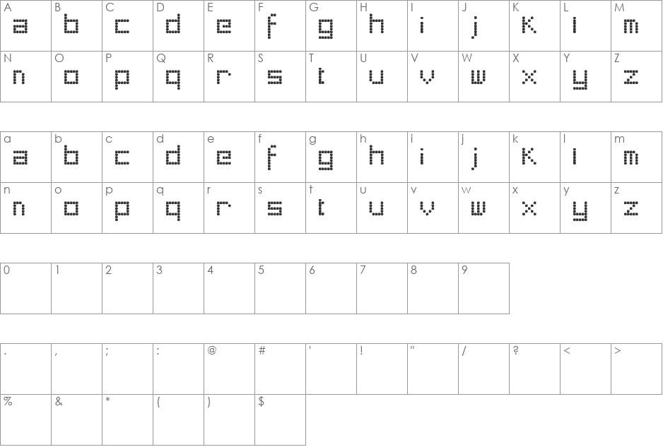 detachable penis font character map preview