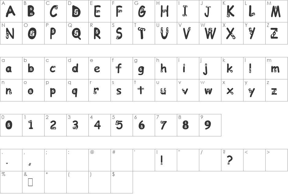 Deutsche Anwaltshotline font character map preview