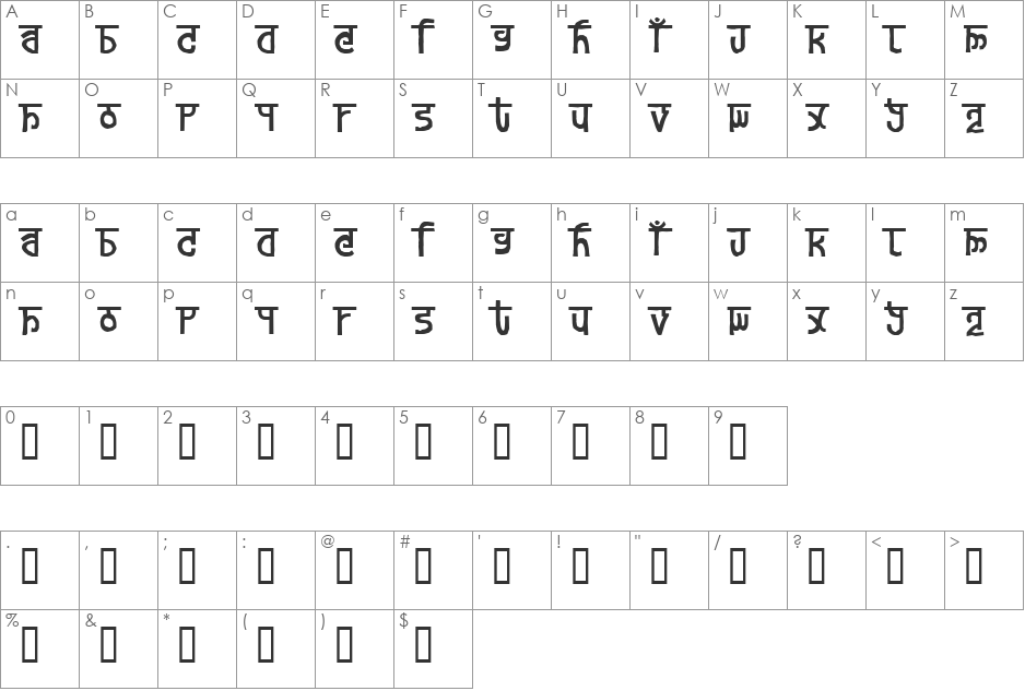devanagarish font character map preview