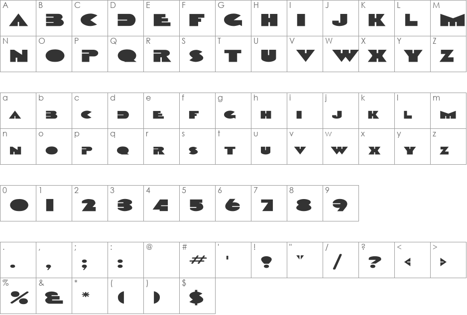 Devendra Ex font character map preview