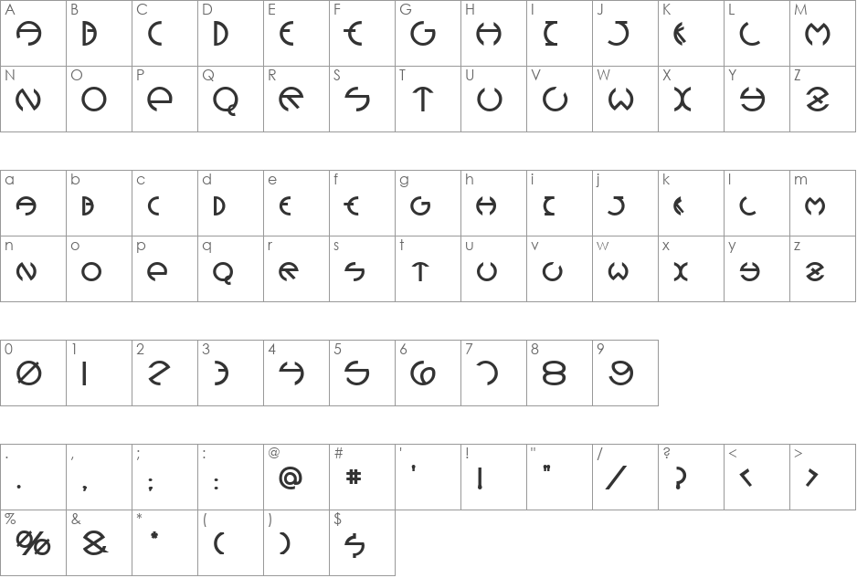 Devil Heavy font character map preview