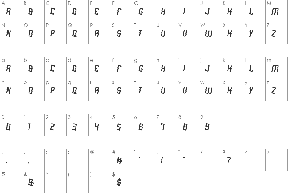 alot of love font character map preview