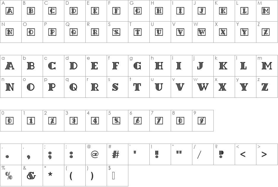 DextorIniD font character map preview