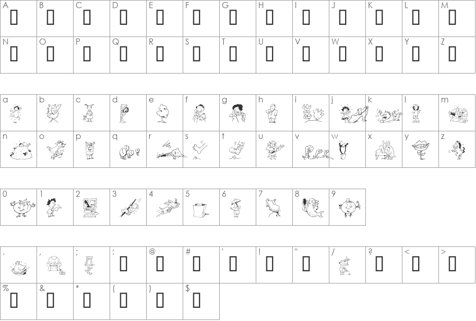 Df Situations OneITCTT font character map preview