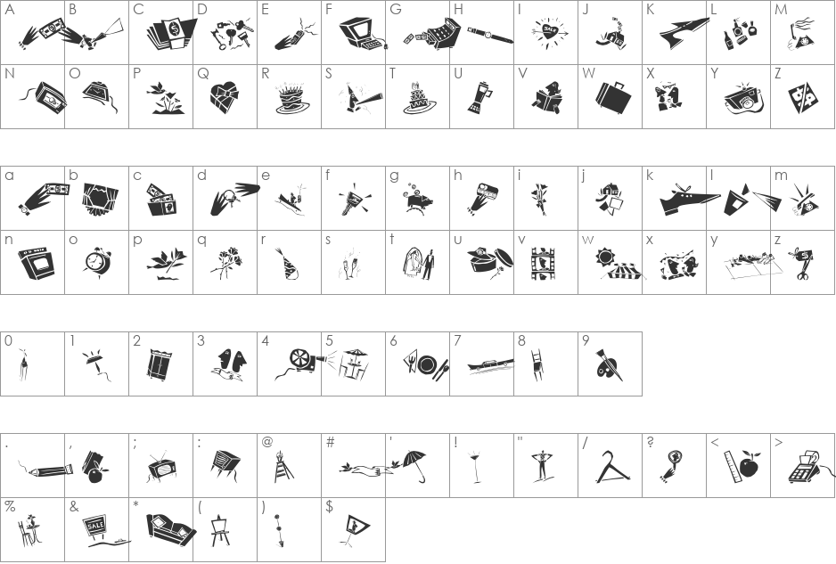 DfCommercialsPlain font character map preview