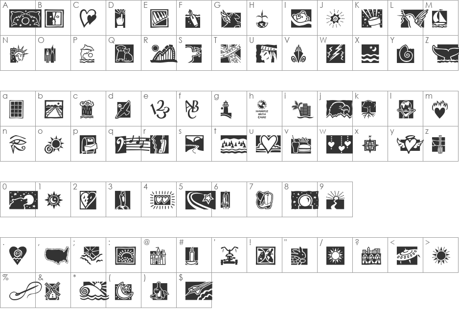 DfConnectivitiesITC TT font character map preview