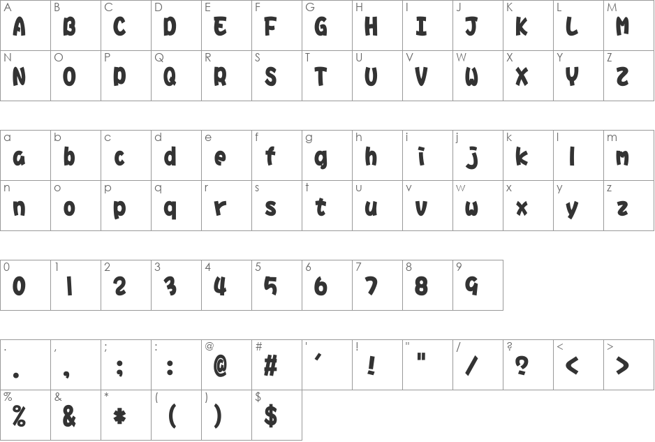 DFHaiBaoW12U-B5 font character map preview