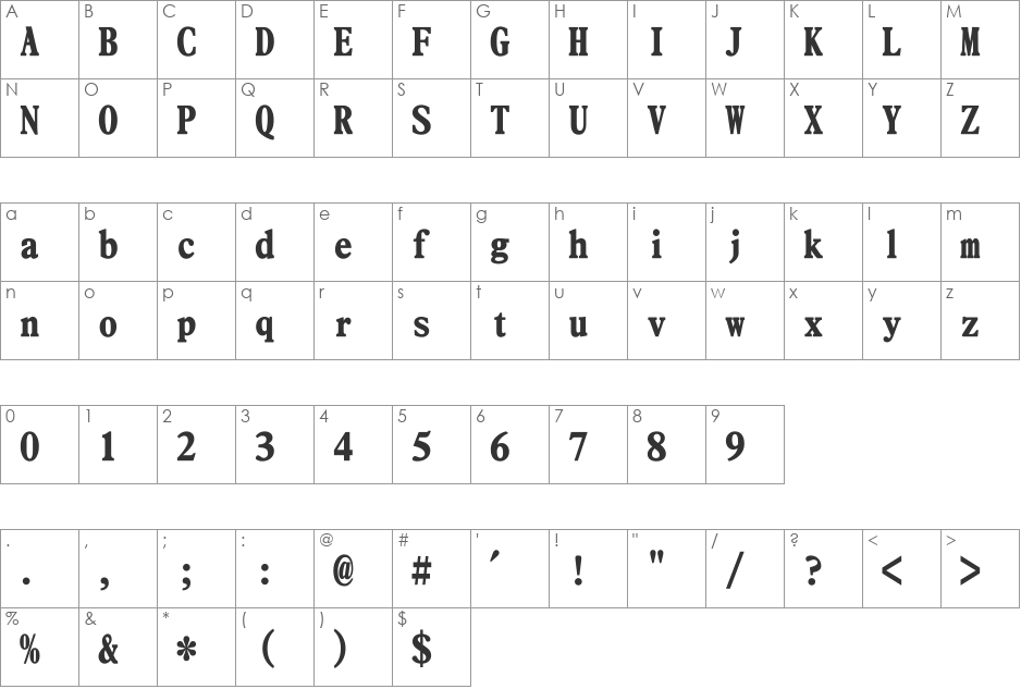DFLiKingHeiU-XB font character map preview