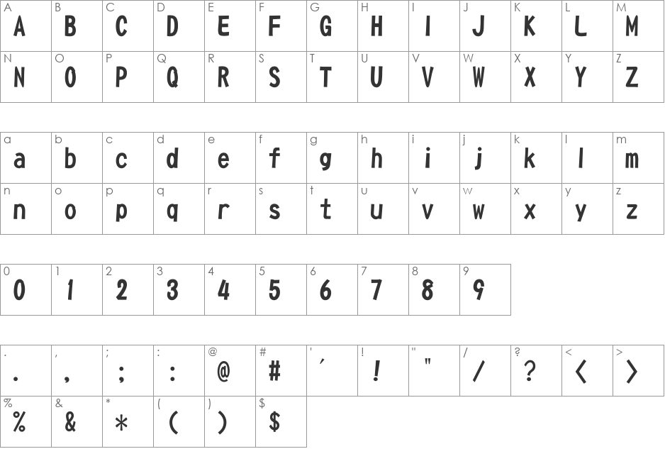 DFPOP1W7U-B5 font character map preview