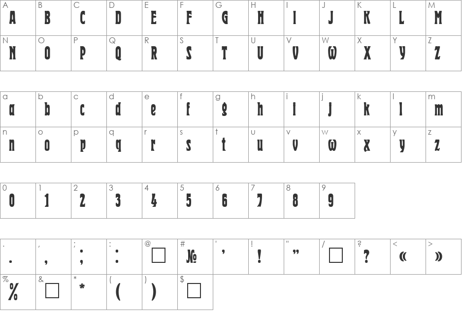 DG_Herold font character map preview