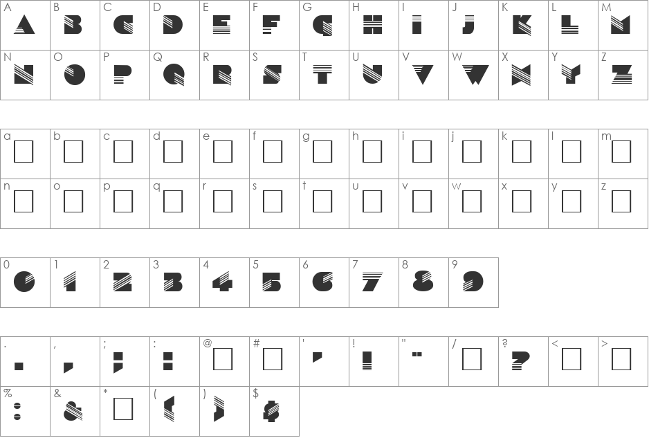 DG_Sinaloa font character map preview