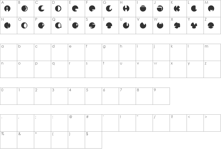 dhe bulet font character map preview