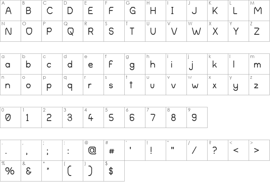 Alpha Romanie G98 font character map preview