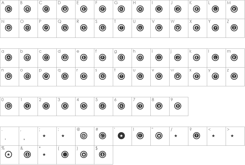 Dialtone font character map preview