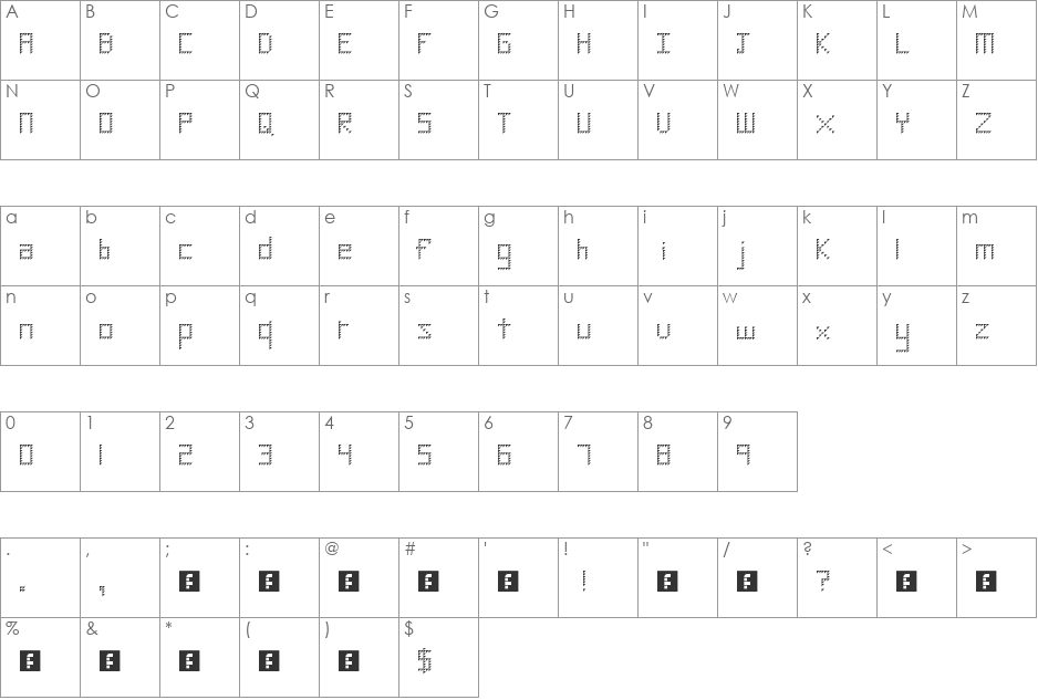 Diamond font character map preview