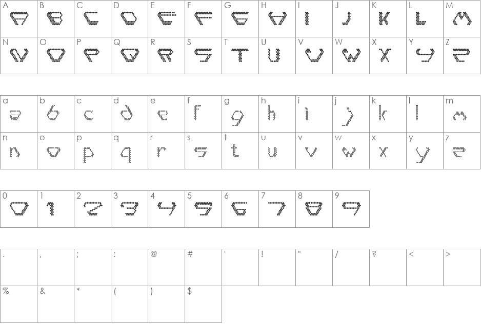 diamondpoint font character map preview