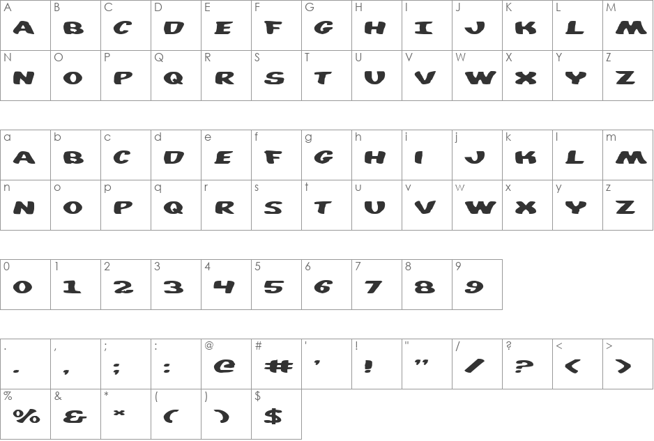 DiegoCon font character map preview