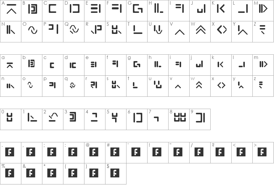 Different Strokes font character map preview