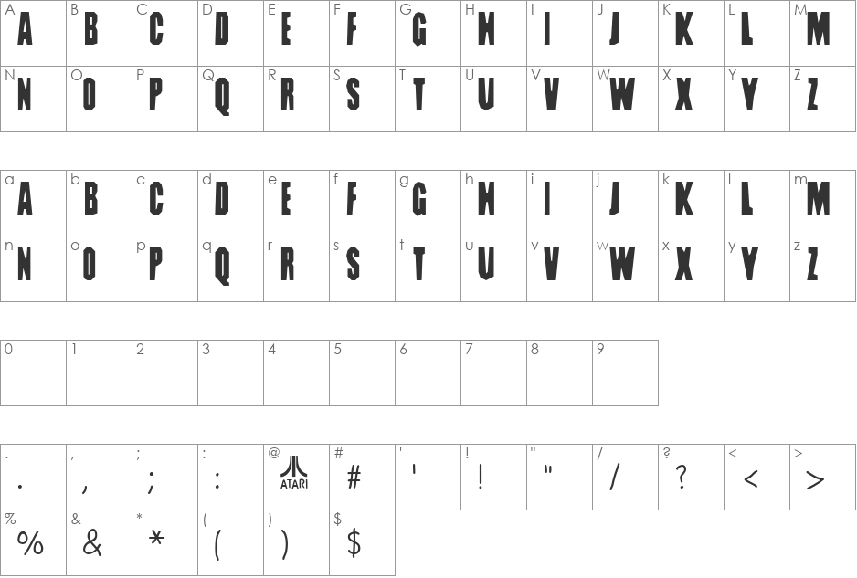 DIG DUG font character map preview