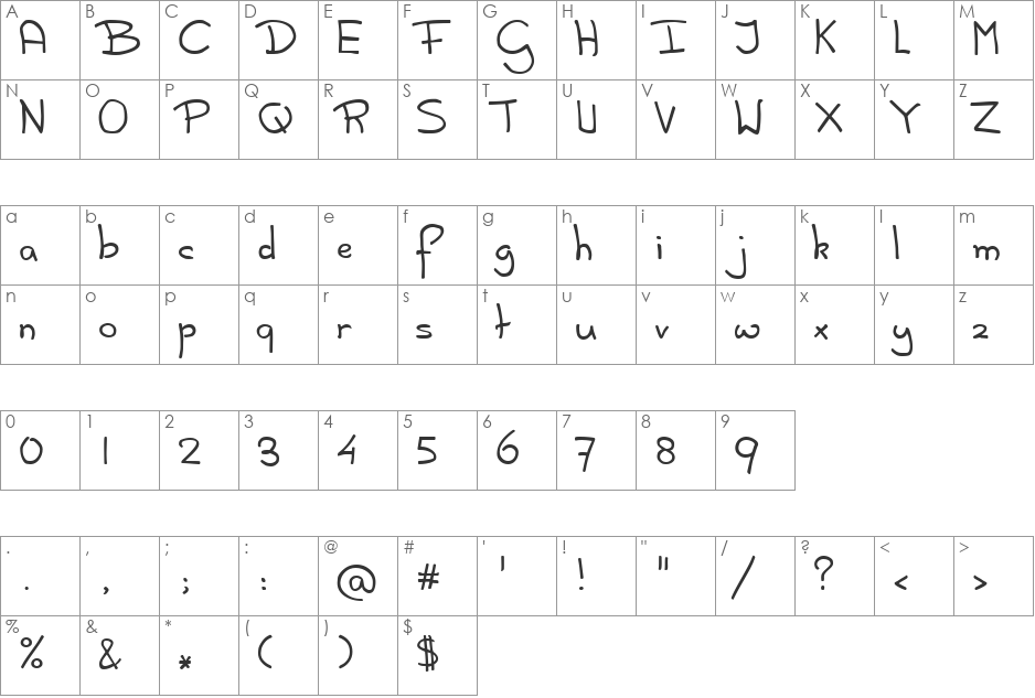 Dijkstra font character map preview