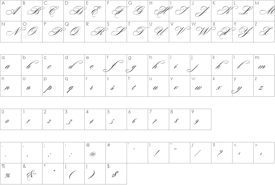 Dilpomat font character map preview