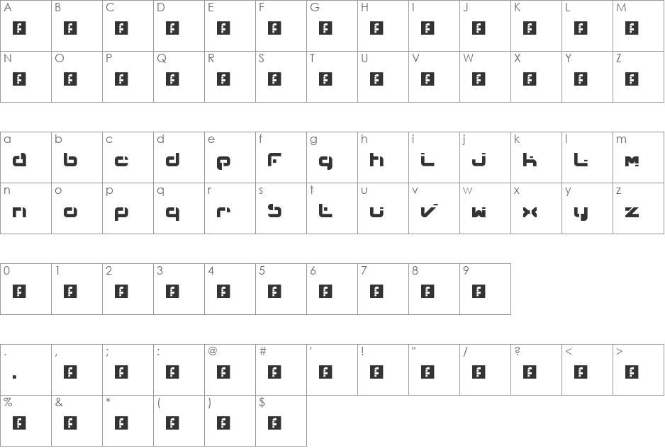 dilute futurism broken font character map preview