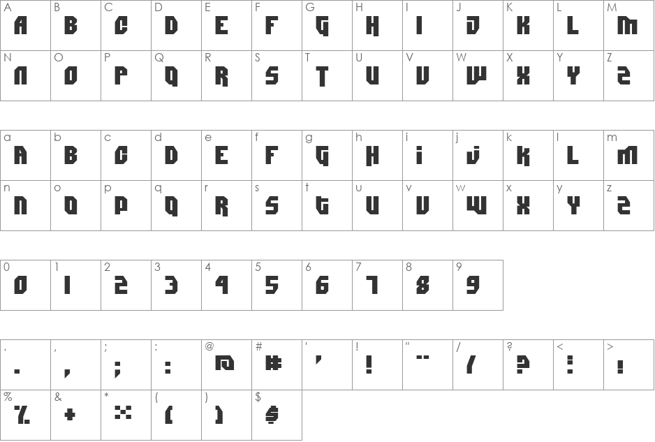 Dimitri font character map preview