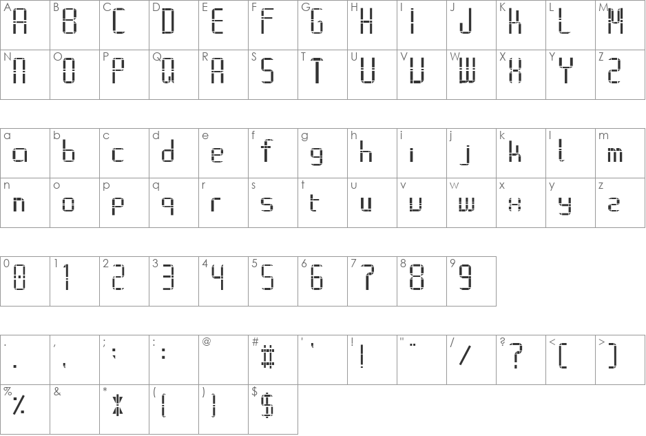 Alphabet_02 font character map preview