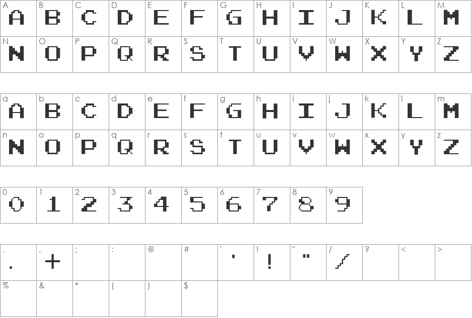 Alphabet_03 font character map preview
