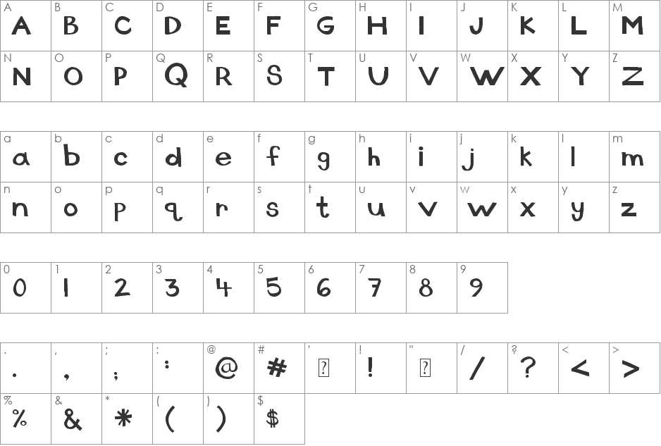 dingus font character map preview