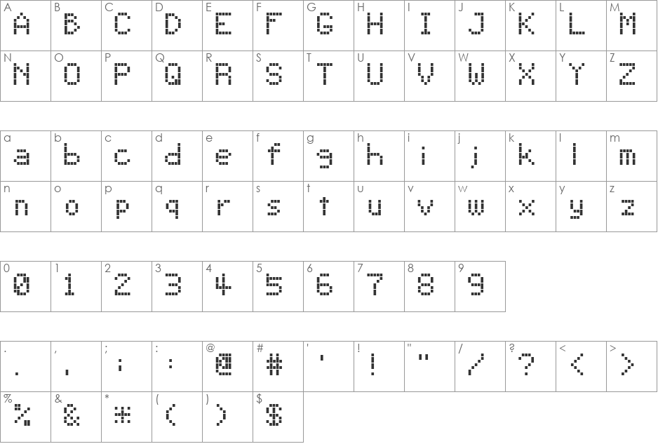 Alphabet_04 font character map preview