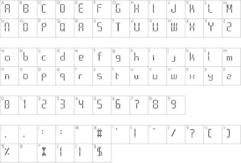 Alphabet_2 font character map preview