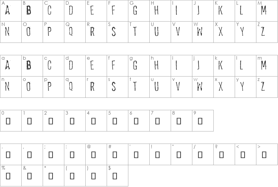 diomedez font character map preview