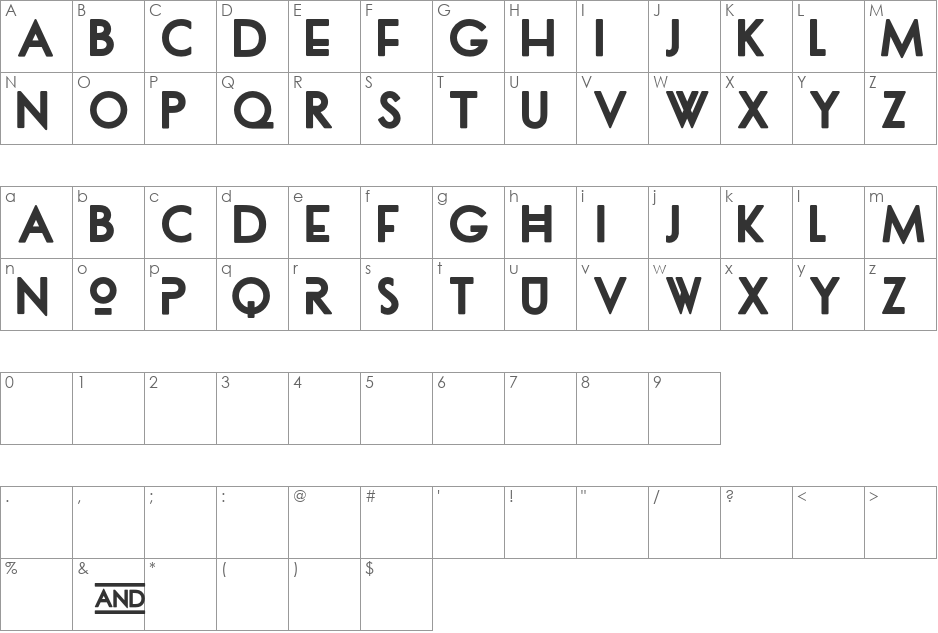 dionisia font character map preview