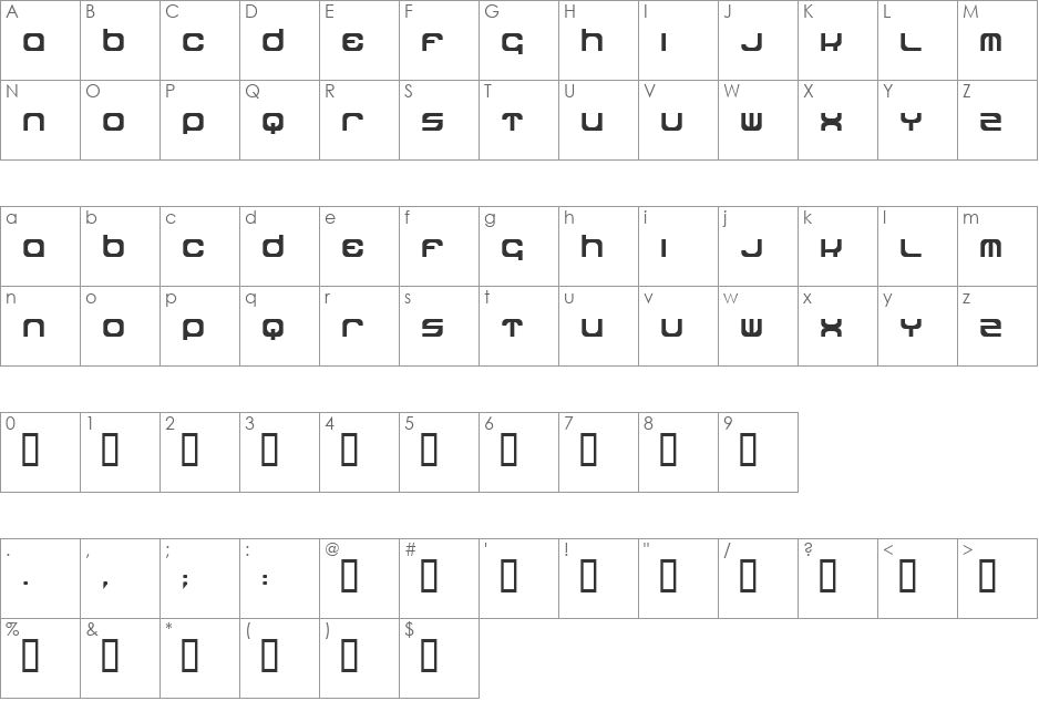 dipdop font character map preview