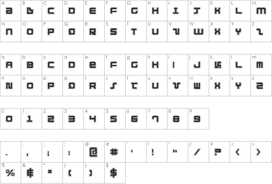 Direktor Academy font character map preview