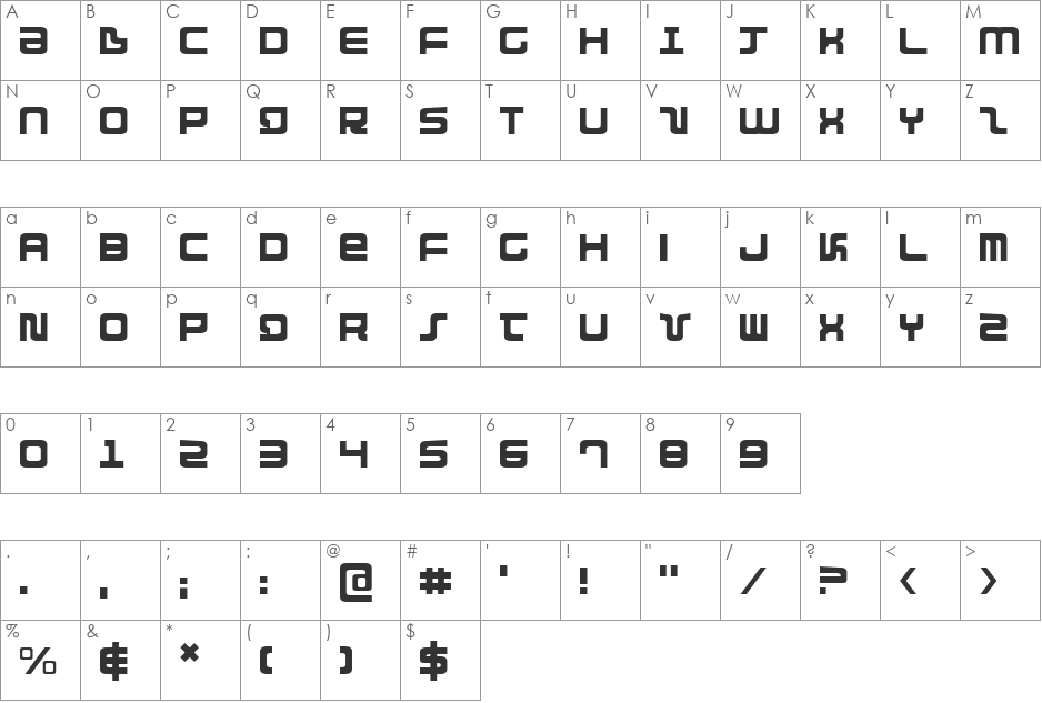 Direktor Light font character map preview