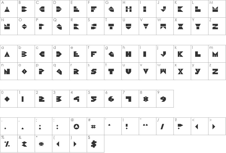Disco Dork font character map preview