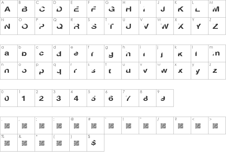 DiscoBreak font character map preview