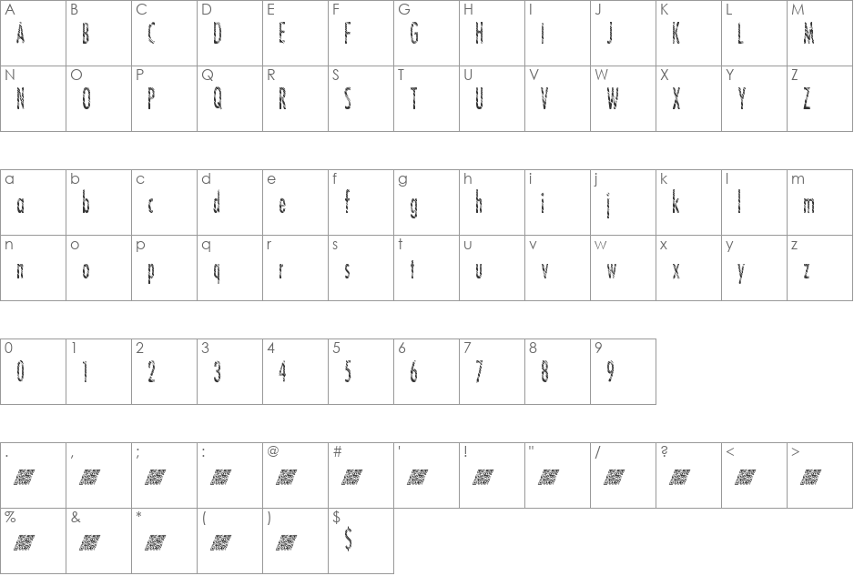 DiscoTrap font character map preview