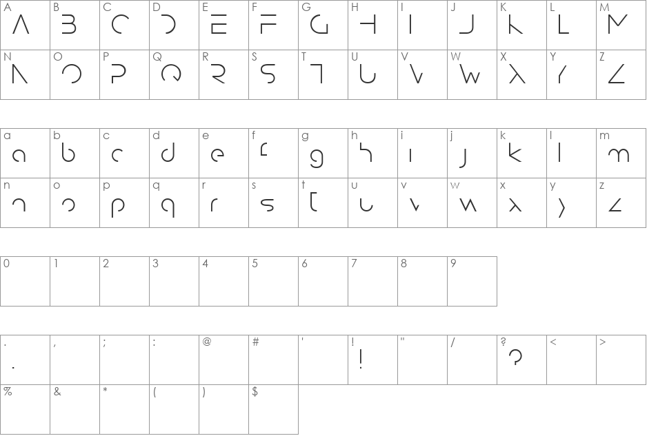 Disolve font character map preview