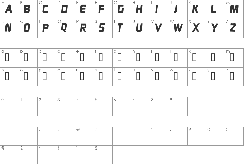 DisPepsi font character map preview