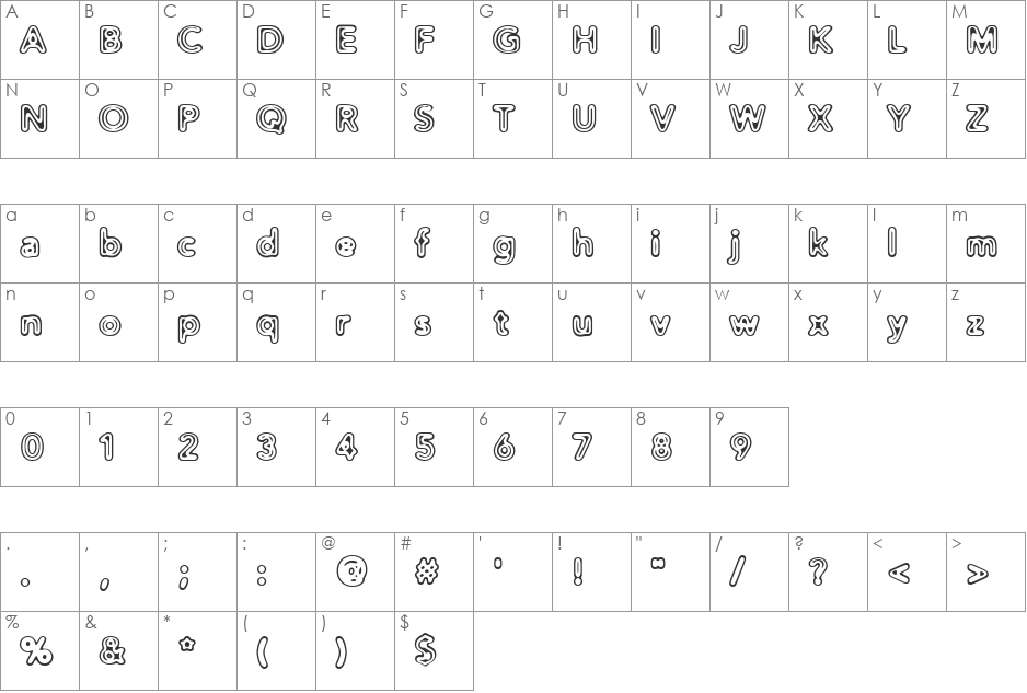 Distro II Vinyl font character map preview