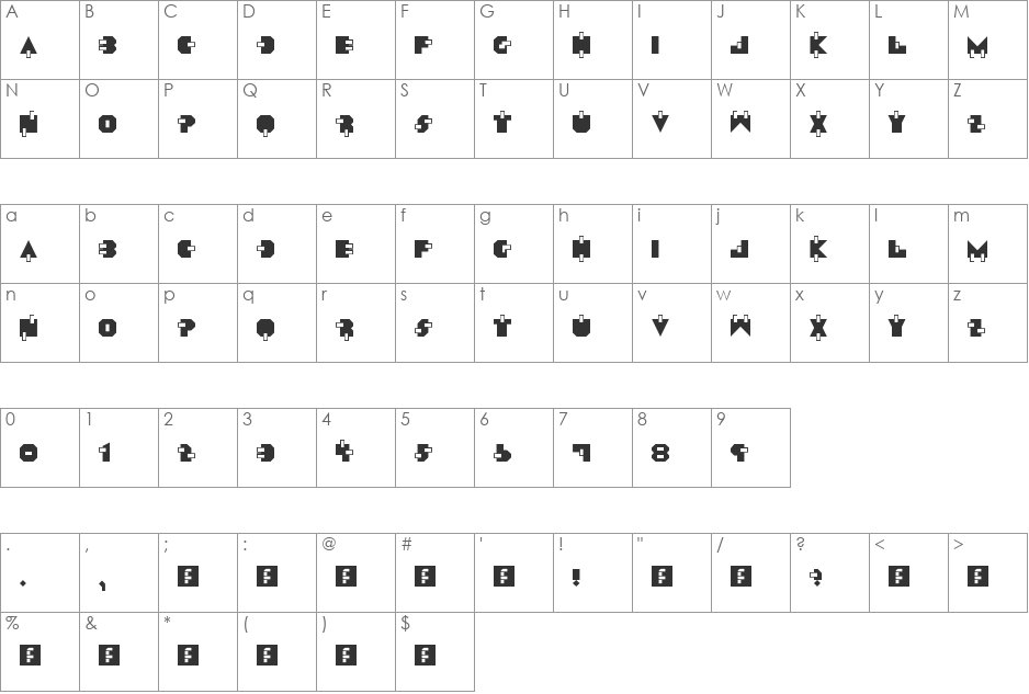 Diva font character map preview