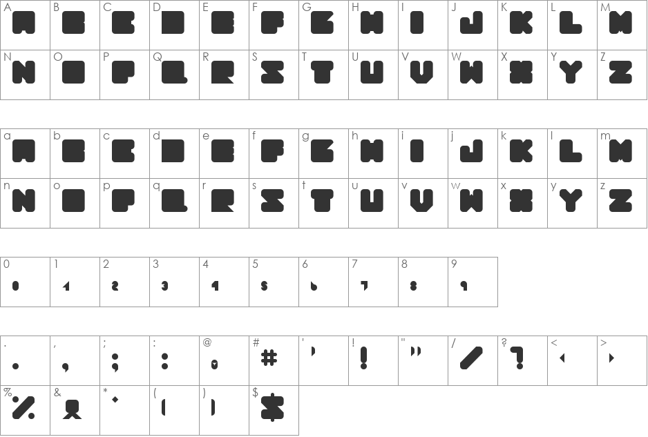 Divad font character map preview